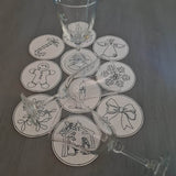 Stickdatei - Untersetzer Single Line Advent (24 Dateien) - Sewando