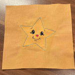 Stickdatei - 6 Sterne mit Gesicht (ITH und Doodle) - Sewando