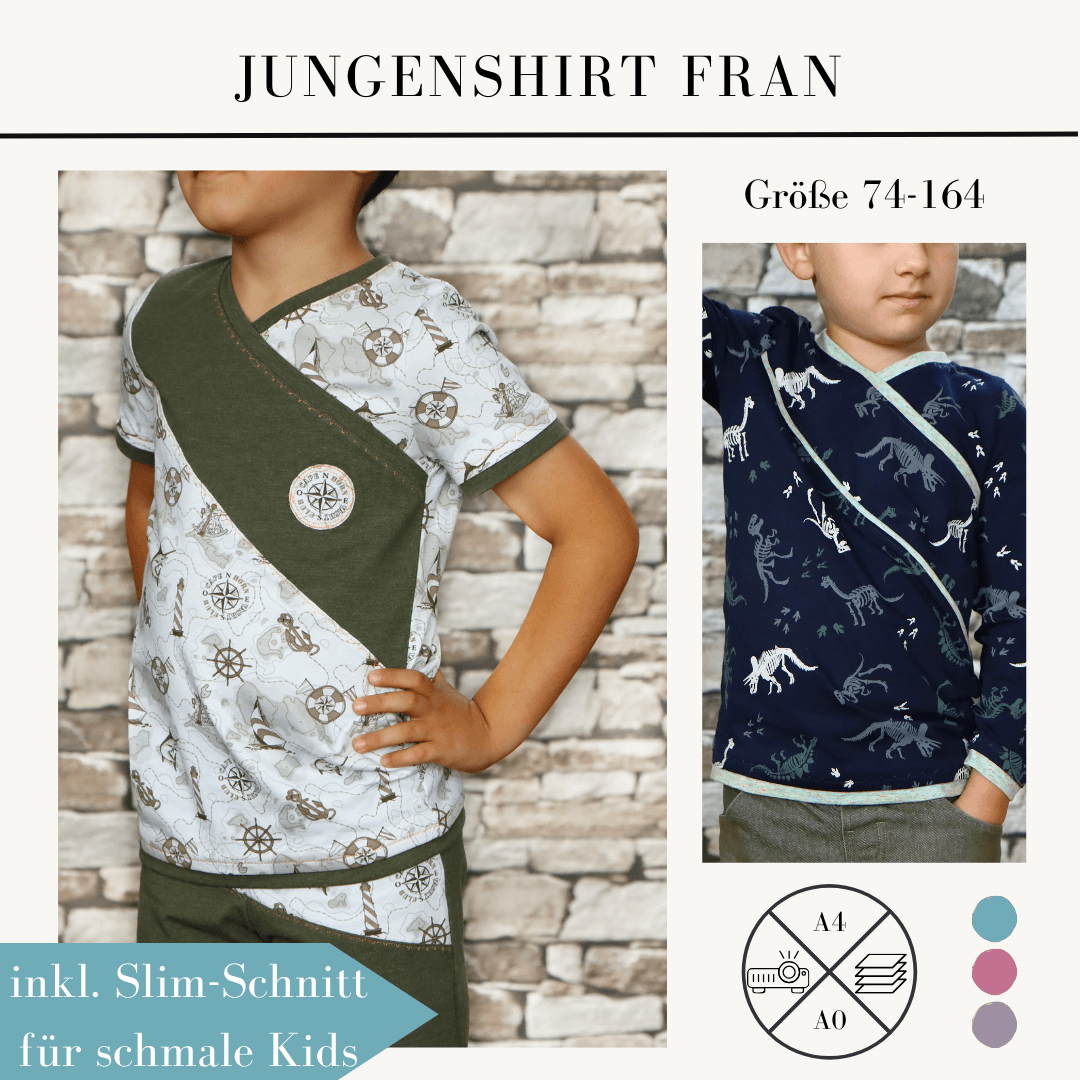 Schnittmuster Shirt für Jungen Fran Gr. 74-164 - Sewando