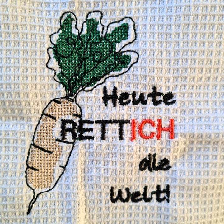 Stickdatei - Heute RETTICH die Welt - Sewando
