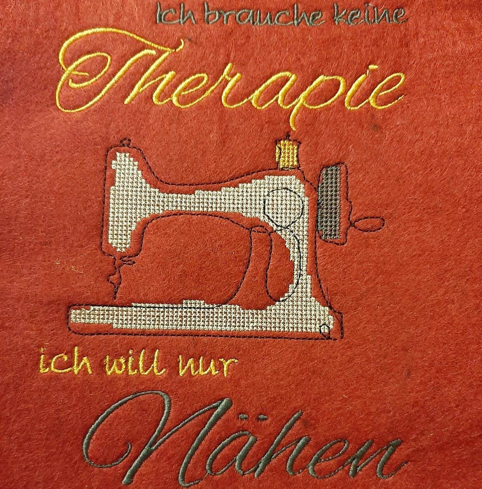 Stickdatei Schild - Therapie NÄHEN - Sewando