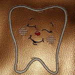 Stickdatei - 6 Zähne mit Gesicht (ITH und Doodle) - Sewando