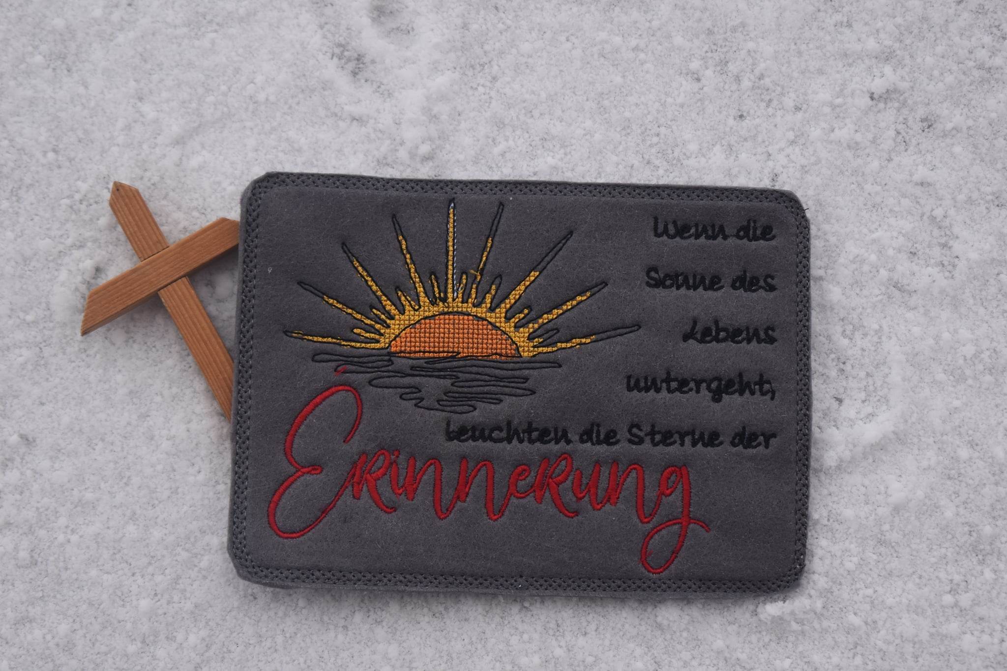 Stickdatei - 2x Trauerspruch Single Line - Sewando