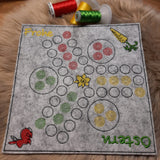Stickdatei - LUDO Spiel "Ostern" für 3 Personen (in 3 Größen)