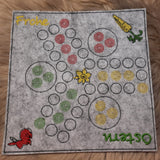 Stickdatei - LUDO Spiel "Ostern" für 3 Personen (in 3 Größen)