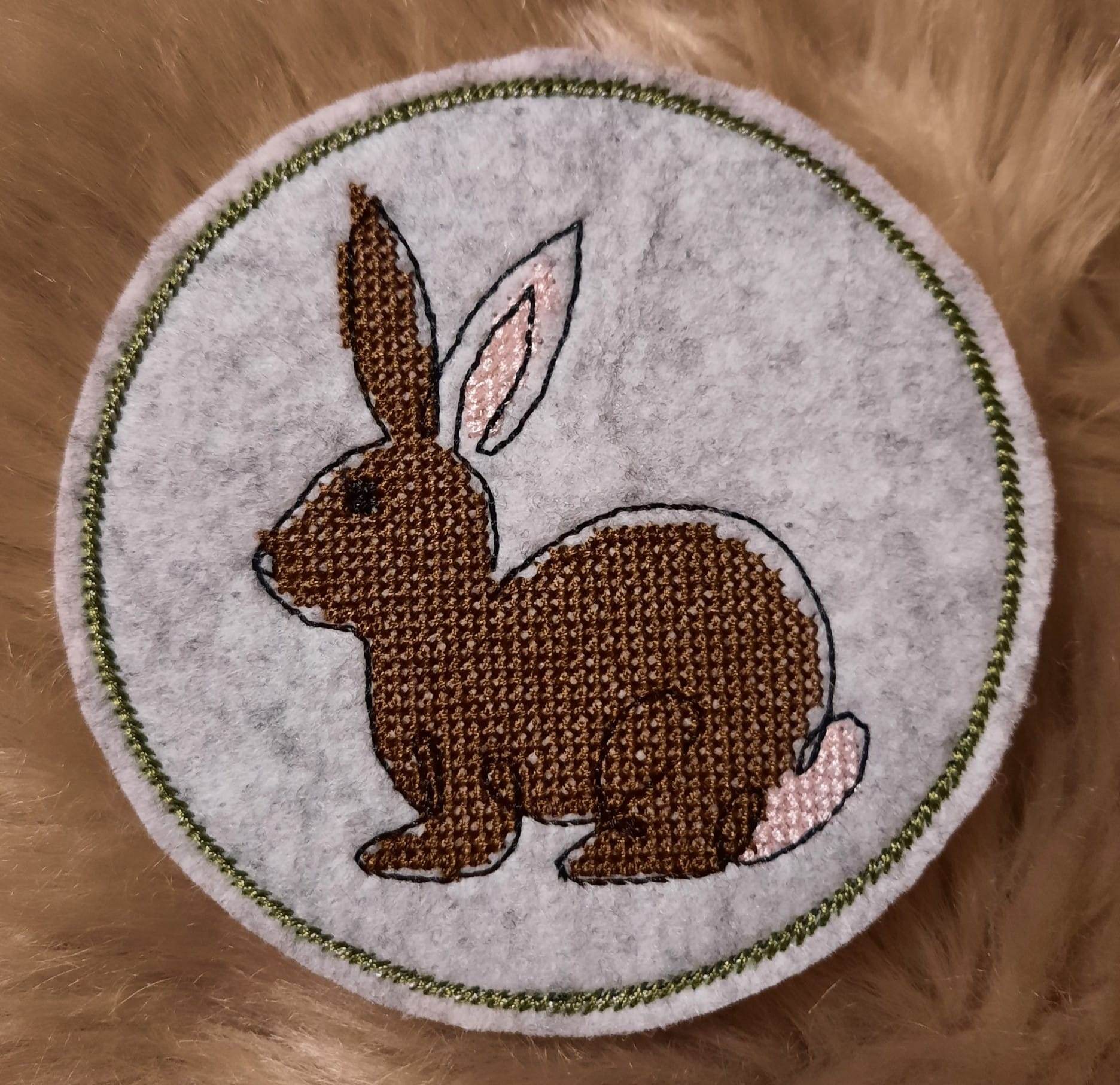 Stickdatei 16 Untersetzer Ostern - Single Line - Sewando