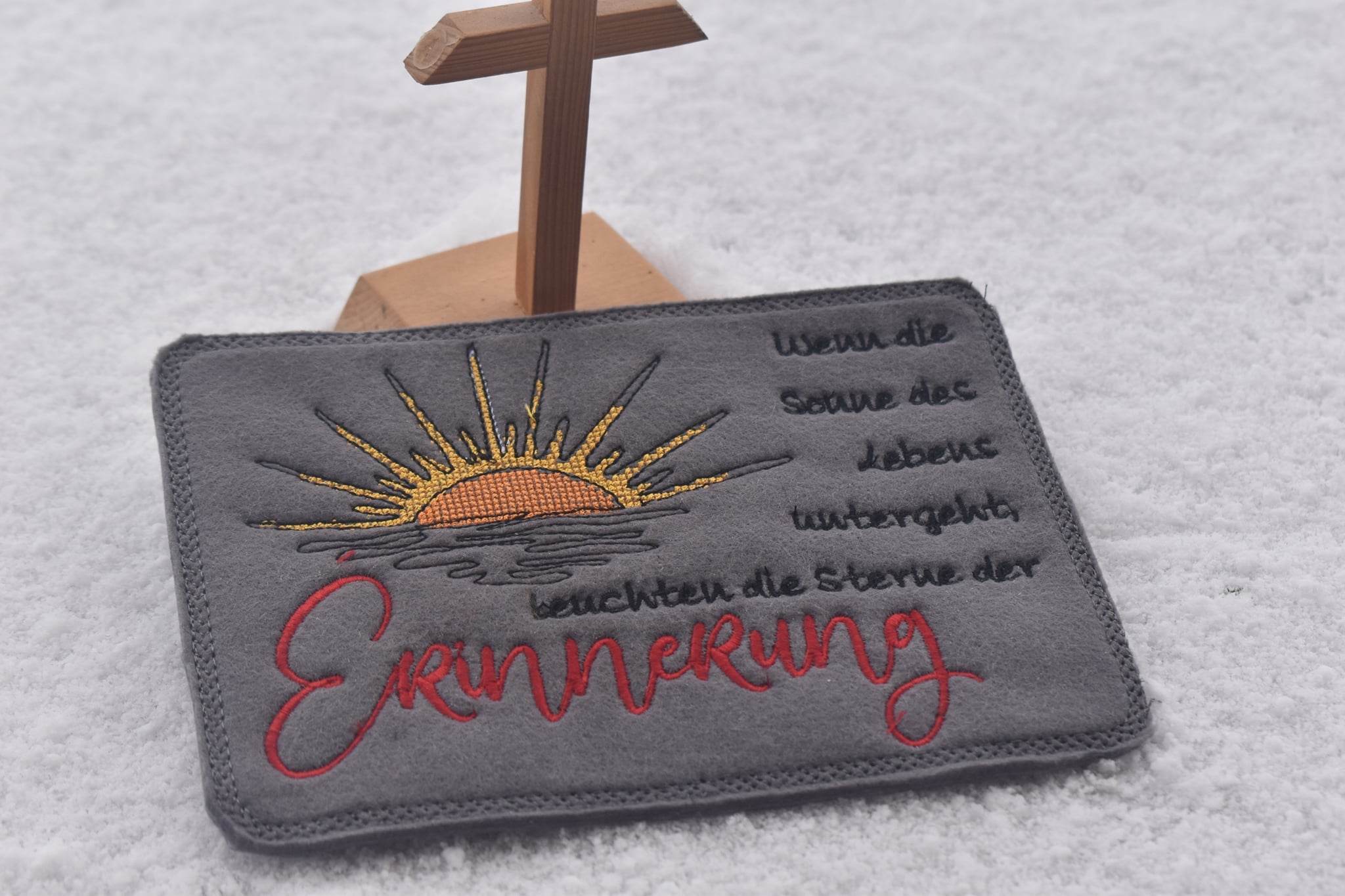 Stickdatei - 2x Trauerspruch Single Line - Sewando