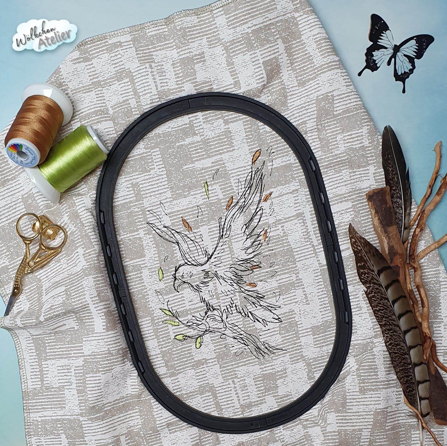 Adler Stickdatei – filigranes Naturmotiv für kreative Projekte - Sewando