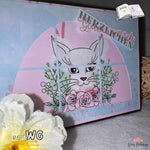 Digiset Blumenkatze Plotten, Sublimation, Drucken, Digistamp - Sewando