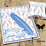 Digiset „Feather, 20 Digipaper JPEG, Sayings PNG - Sewando