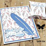 Digiset „Feather, 20 Digipaper JPEG, Sayings PNG - Sewando