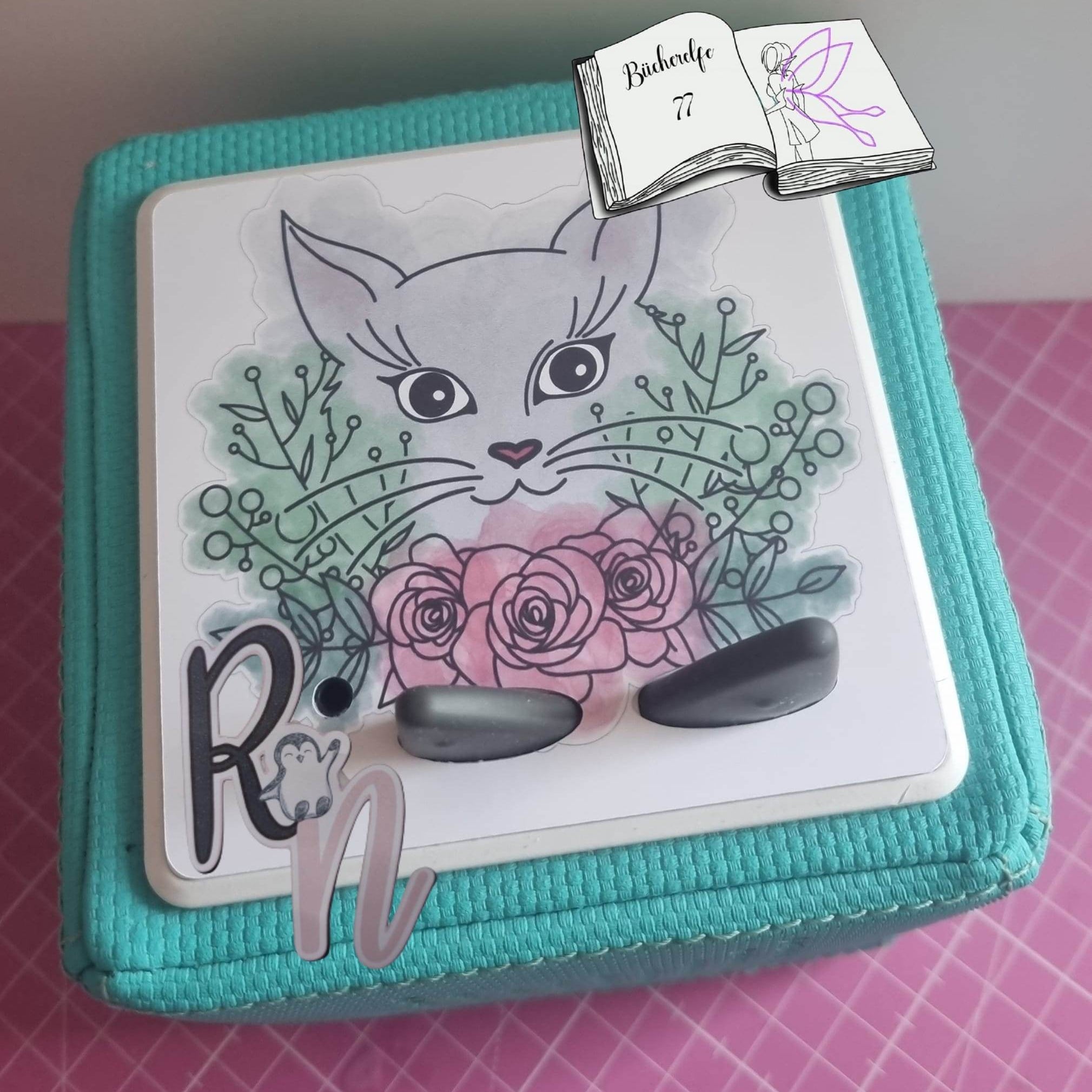 Digiset Blumenkatze Plotten, Sublimation, Drucken, Digistamp - Sewando