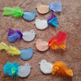 Stickdatei - ITH Blumenstecker / Stabfiguren Hase, Schmetterling und Vogel - Sewando