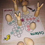 Stickdatei - LUDO Spiel "Ostern" für 3 Personen (in 3 Größen)