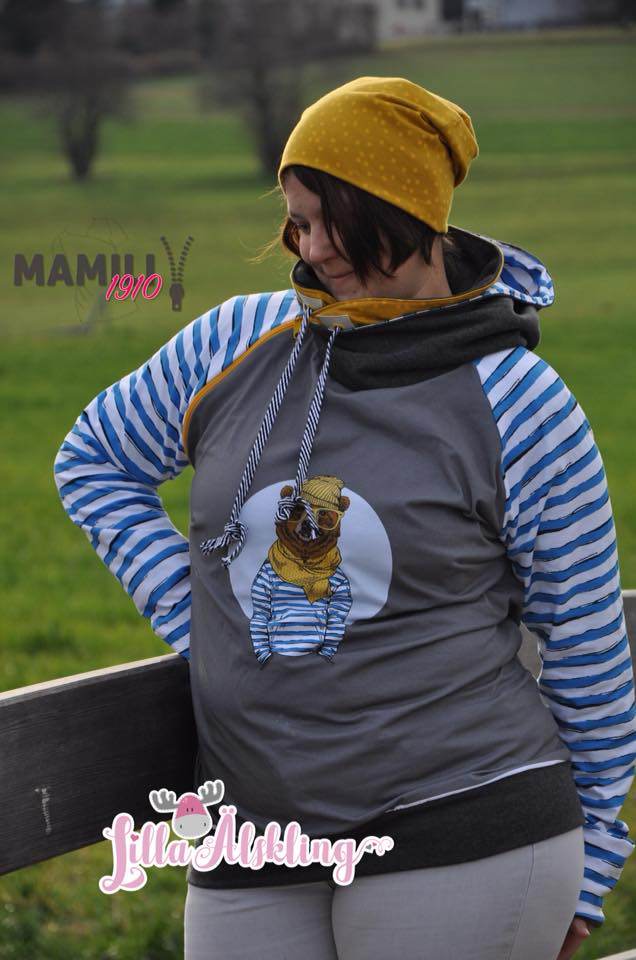 Raglan-Hoodie Kaja Gr. 32-50 inkl. Beamerdatei - Sewando