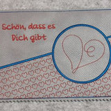 Stickdatei - Mugrug-Set "Schön, dass es Dich gibt" Stickdatei (4 Motive)