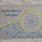 Stickdatei - Mugrug-Set "Schön, dass es Dich gibt" Stickdatei (4 Motive)