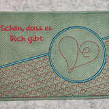 Stickdatei - Mugrug-Set "Schön, dass es Dich gibt" Stickdatei (4 Motive)