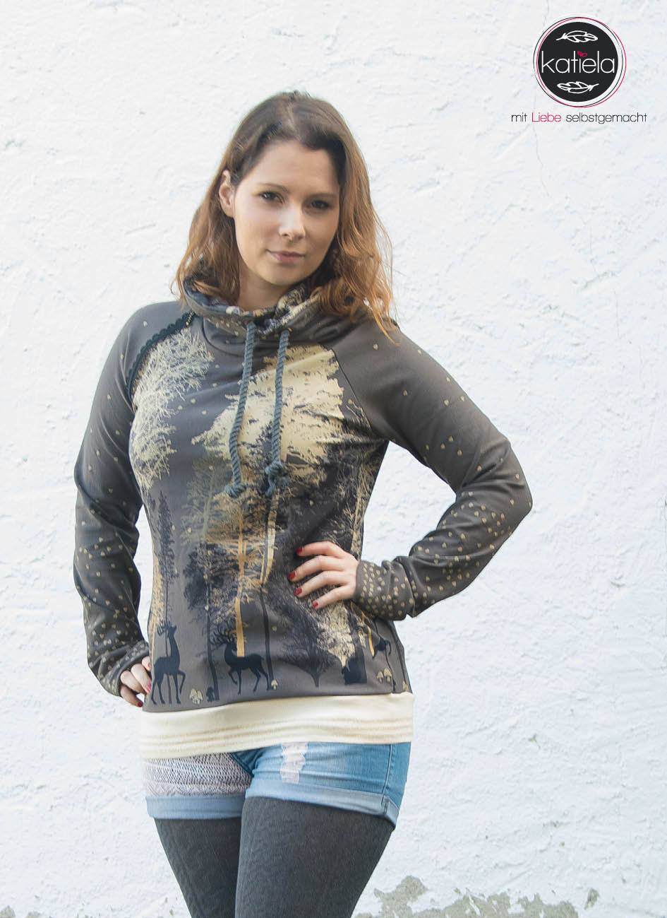 Raglan-Hoodie Kaja Gr. 32-50 inkl. Beamerdatei - Sewando