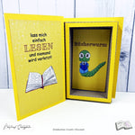 Digiset Bücherwurm Plotterdatei, Sublimation, Digistamp, Digipaper - Sewando
