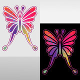 "Schmetterling" Stoffmotiv f. Negativ-Applikation uns Schablonendruck
