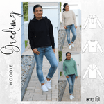 Schnittmuster Hoodie GREDING Gr. 34-56 : - Sewando
