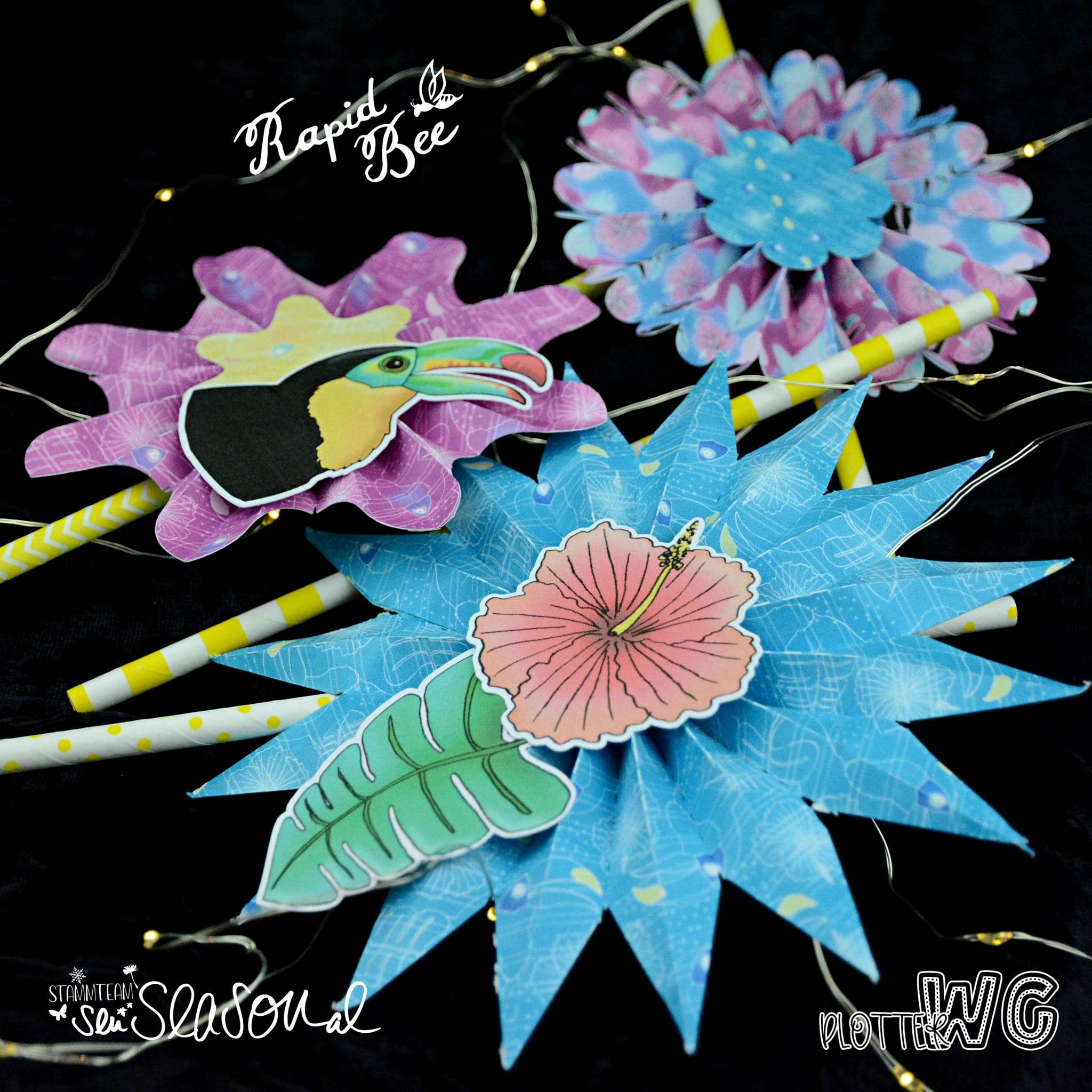Digistampset Hawaii-Blumen, Druckvorlage, Sublimation, Digistamp - Sewando