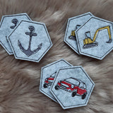 Stickdatei - Spiel "MEMO Boys" mit 20 Paaren