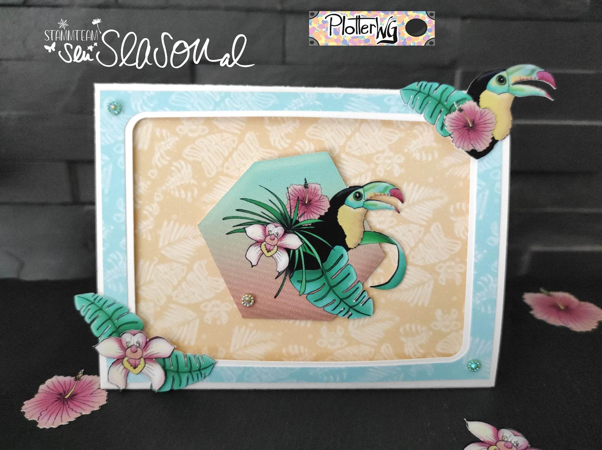 Digistampset Hawaii-Blumen, Druckvorlage, Sublimation, Digistamp - Sewando