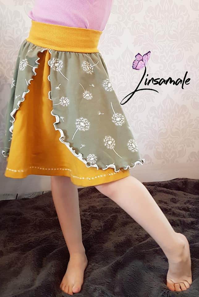 Schnittmuster und Nähanleitung Kinderrock Röckchen Elerara Drehrock Gr. 80–164 - Sewando