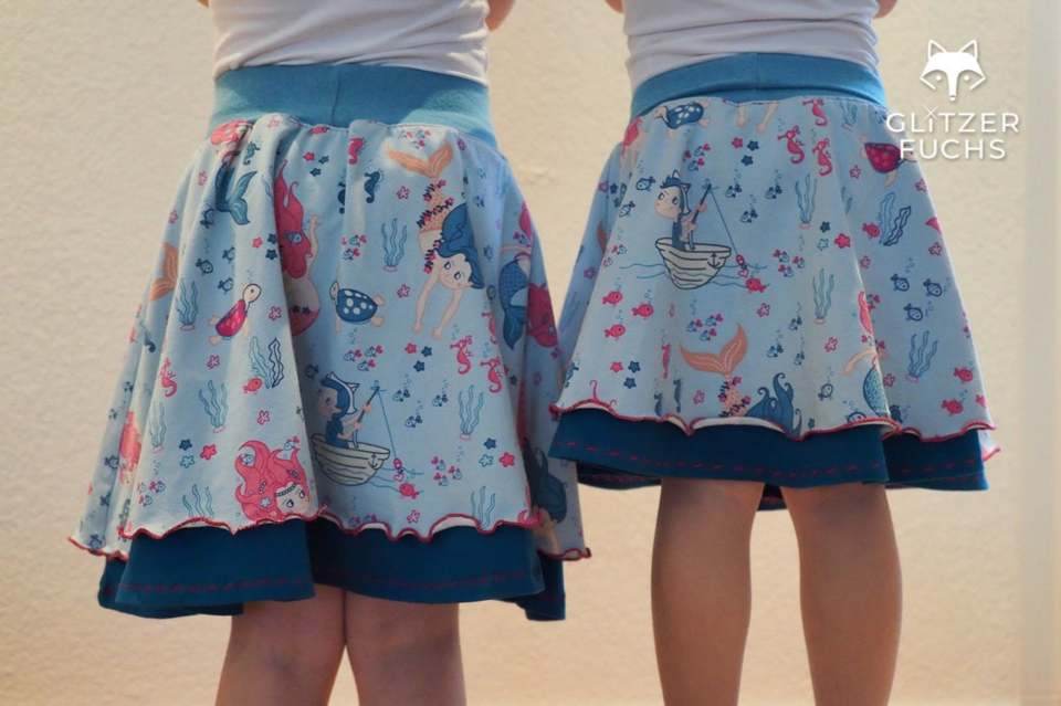 Schnittmuster und Nähanleitung Kinderrock Röckchen Elerara Drehrock Gr. 80–164 - Sewando