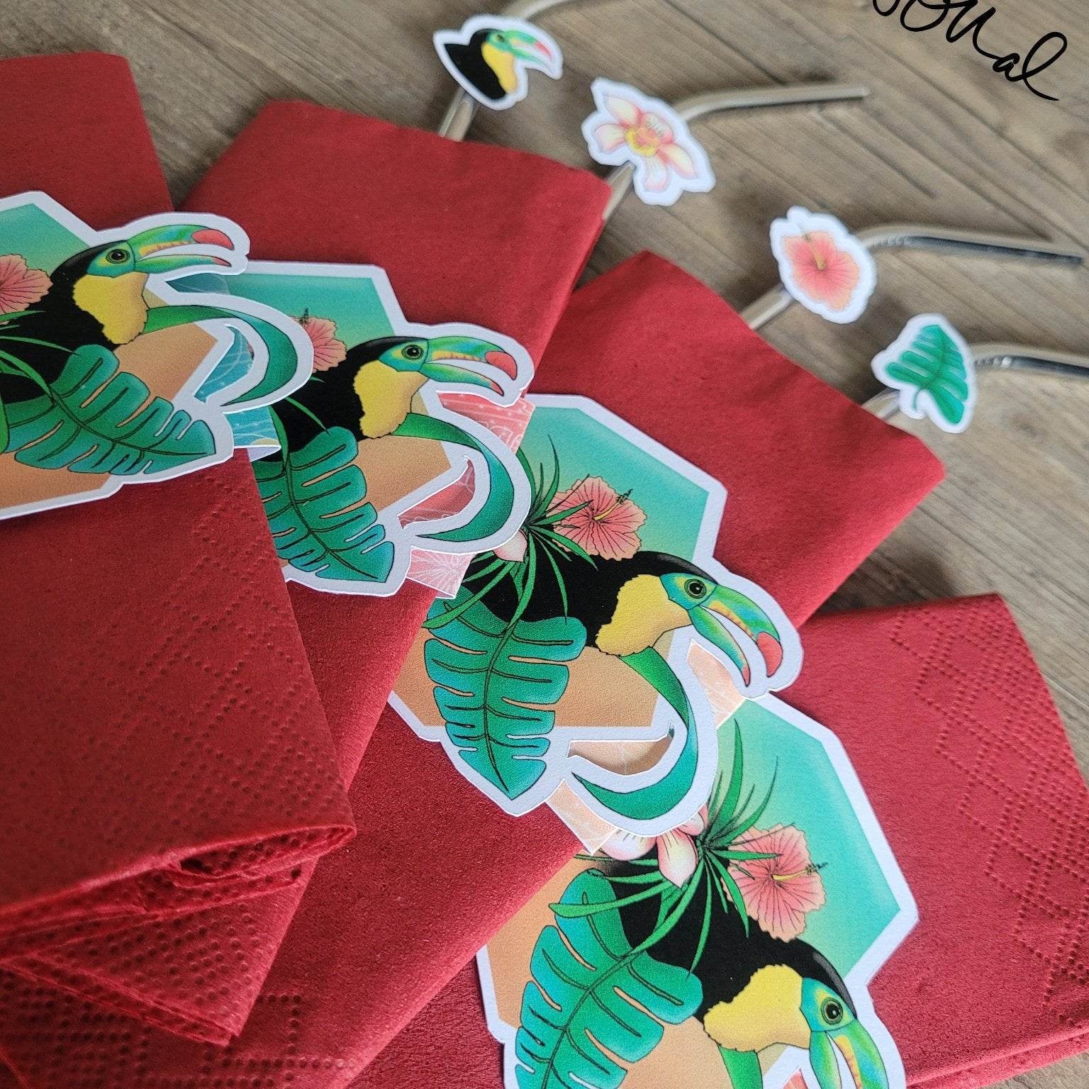 Digistampset Hawaii-Blumen, Druckvorlage, Sublimation, Digistamp - Sewando