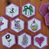 Stickdatei - Spiel "MEMO Girls" mit 20 Paaren
