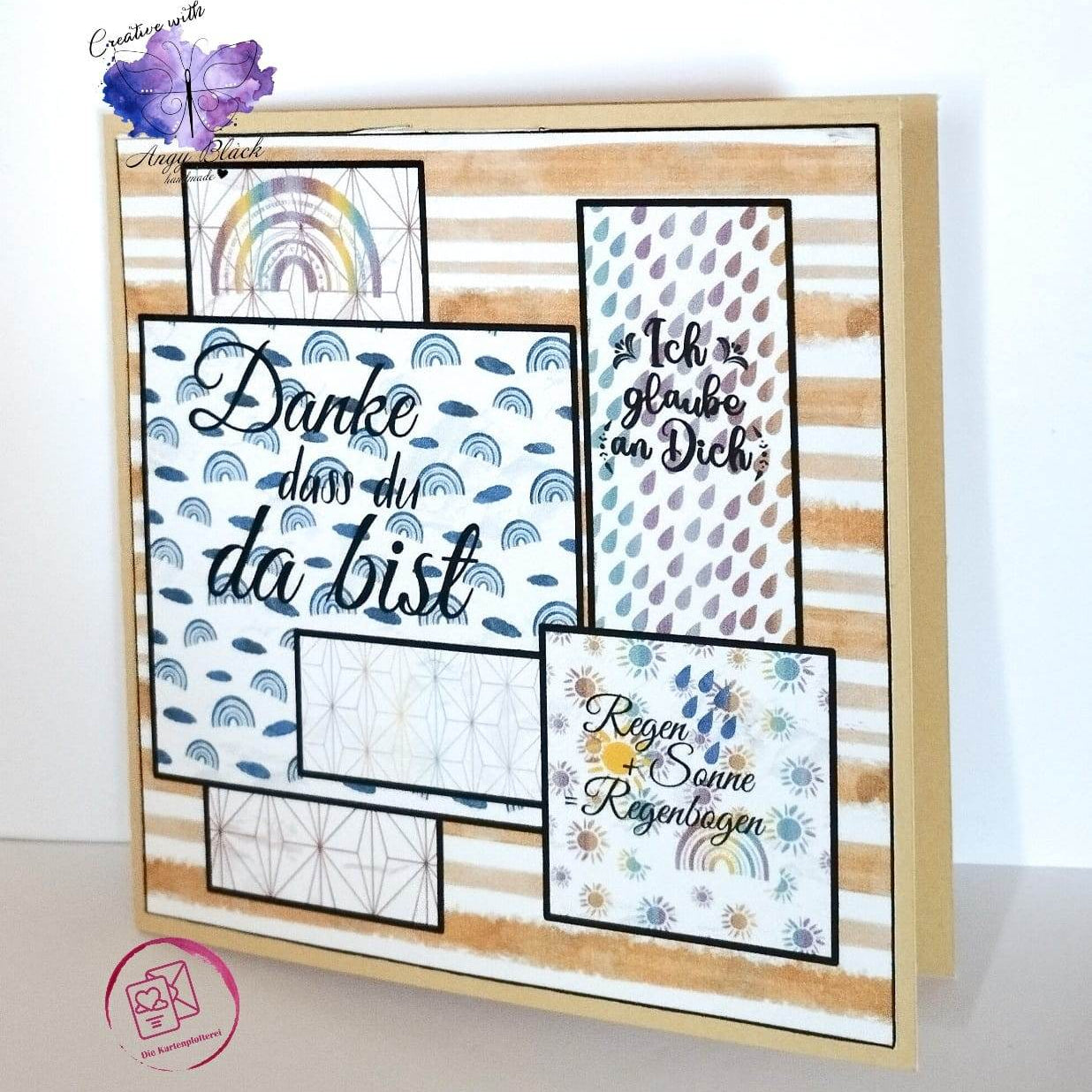 Digiset „Rainbow“ bunt! Digipaper, Digistamps - Sewando