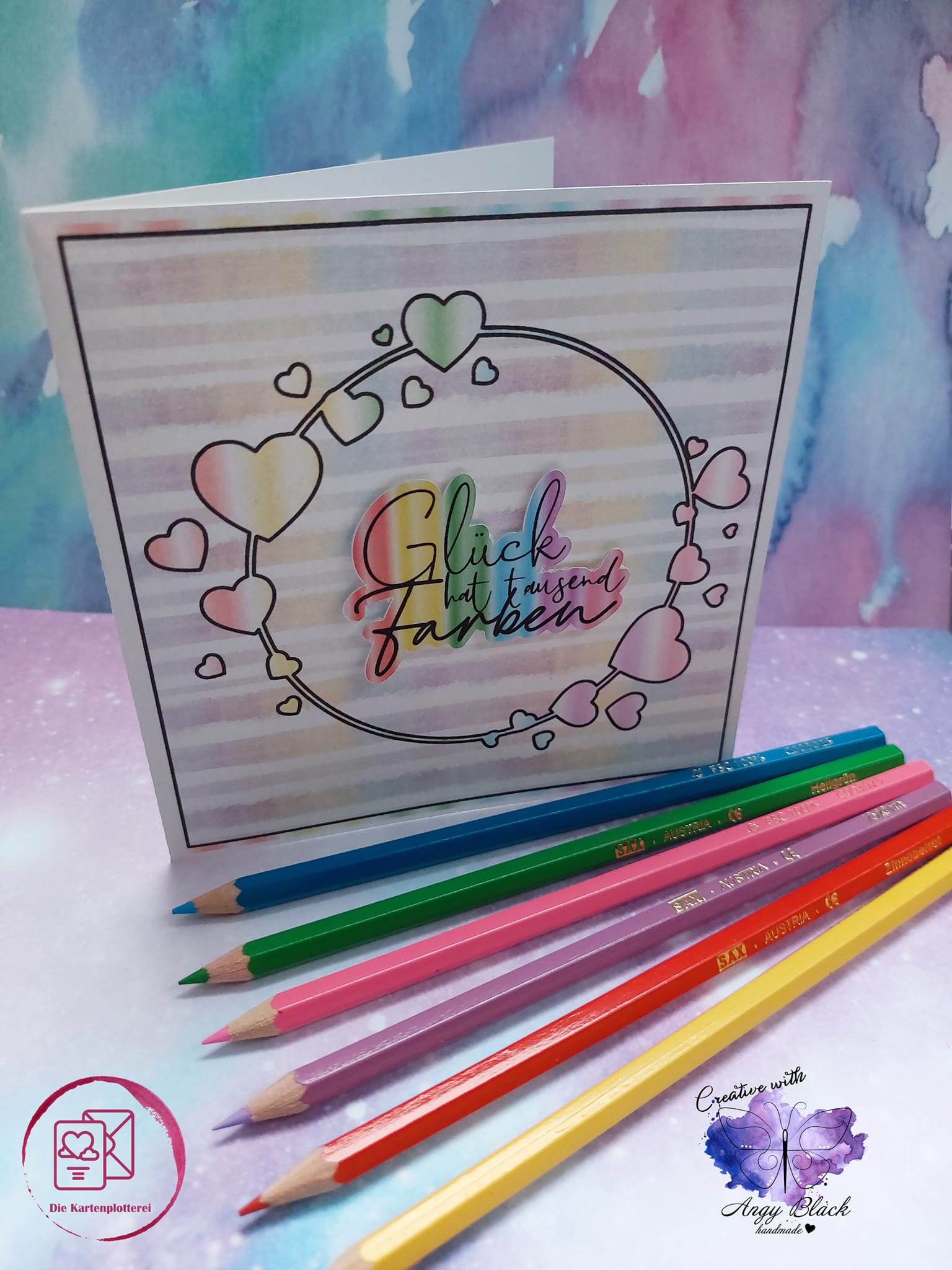 Digiset „Rainbow“ bunt! Digipaper, Digistamps - Sewando
