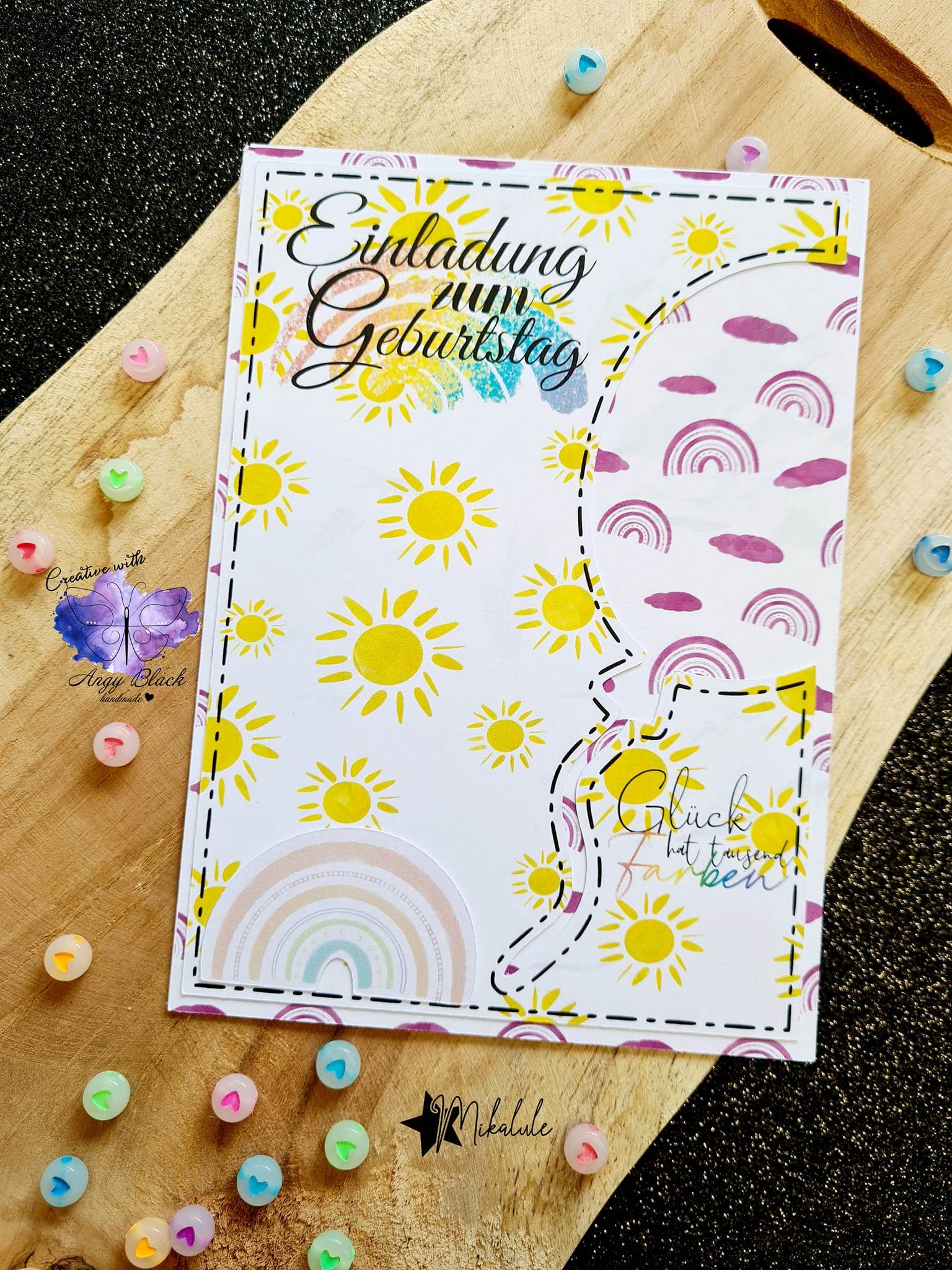 Digiset „Rainbow“ bunt! Digipaper, Digistamps - Sewando