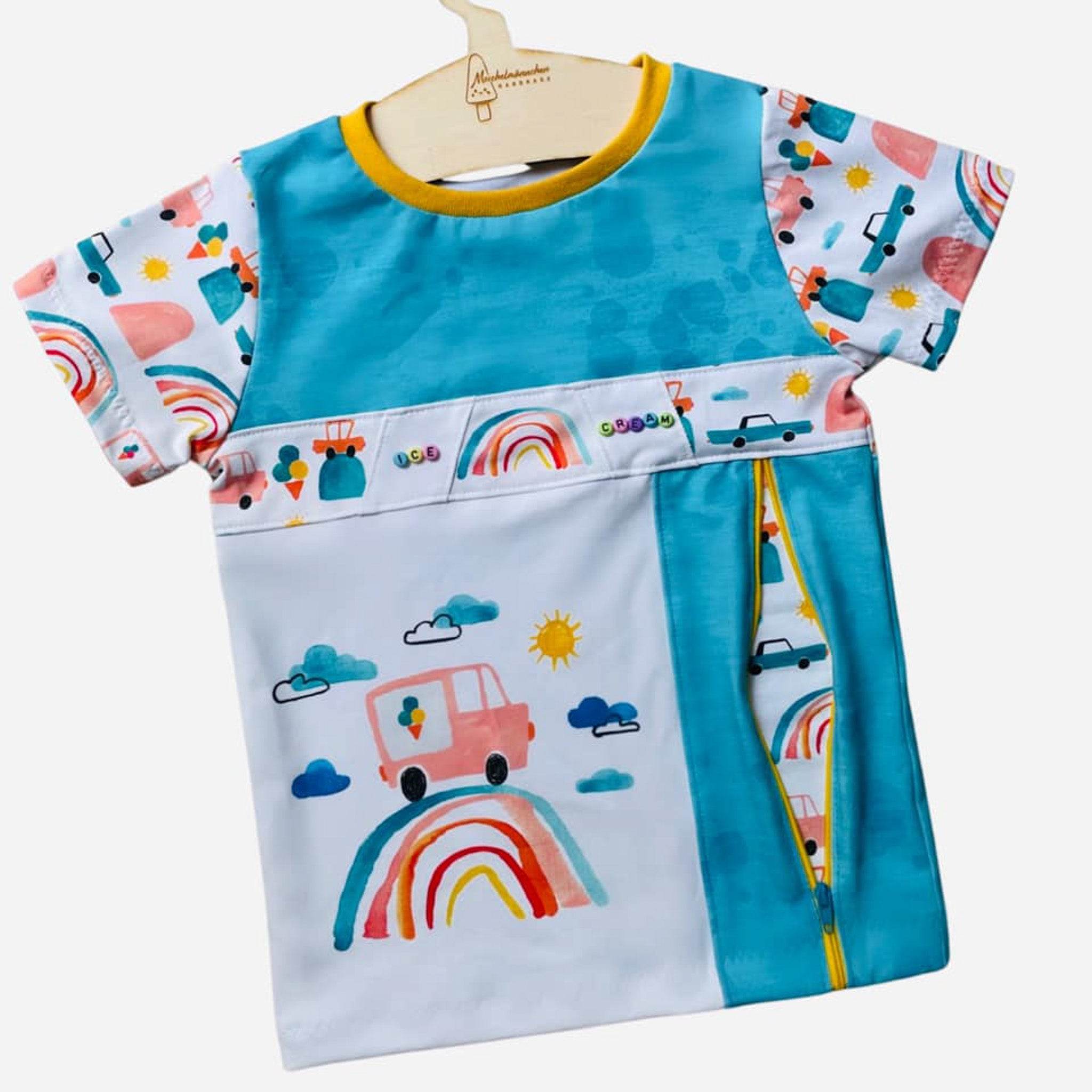Kombi eBook Schnittmuster Summerset Mighty Kriss Kross Hose und Shirt Gr.68 - 122 - Sewando