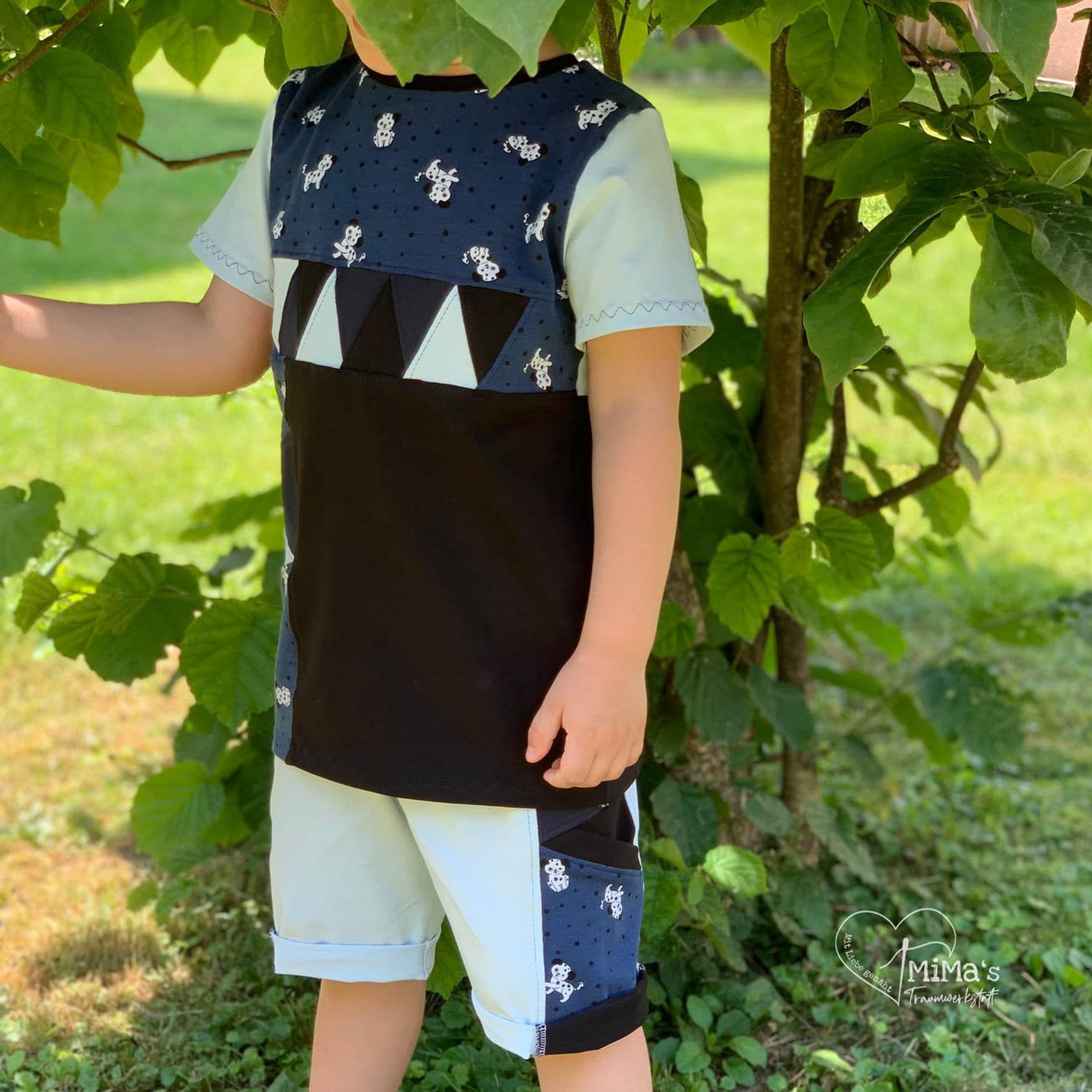 Kombi eBook Schnittmuster Summerset Mighty Kriss Kross Hose und Shirt Gr.68 - 122 - Sewando
