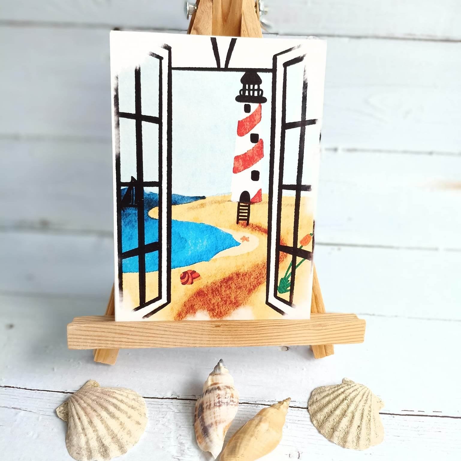 Leuchtturm, Maritim SVG und PNG Digipaper, Postkarte, Digistamps - Sewando