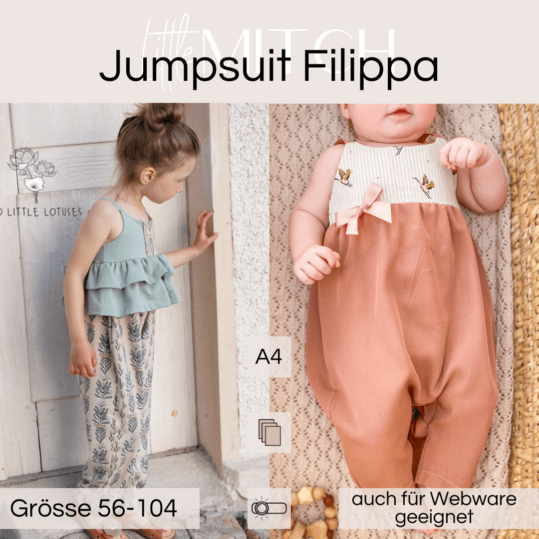Schnittmuster Jumpsuit Filippa Mini Gr. 56-104 - Sewando