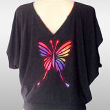 "Schmetterling" Stoffmotiv f. Negativ-Applikation uns Schablonendruck