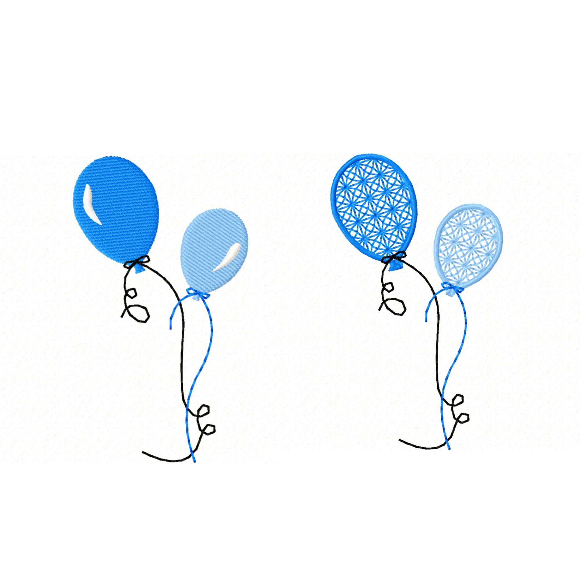 Stickdatei Luftballon - zwei Varianten, Rahmen ab 10 cm x 10 cm, Ballon, Spitze, sticken - Sewando