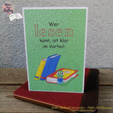 Digiset Bücherwurm Plotterdatei, Sublimation, Digistamp, Digipaper - Sewando