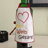 3x Stickdatei "Flaschenschürze Wein Weib Gesang"
