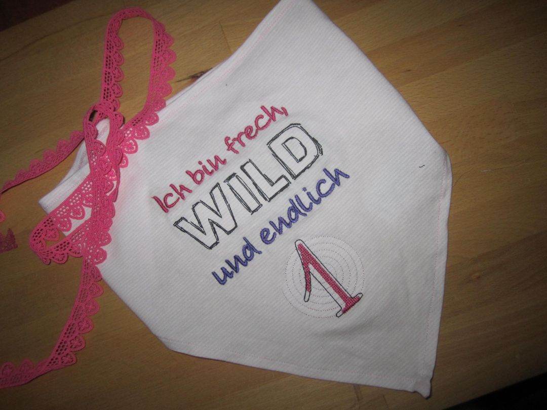 Stickdatei - Ich bin frech, wild und endlich ..... (Zahl 1-9) - Sewando