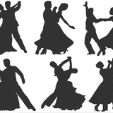 Stickdatei  - Tänzer klassisch Tanzpaar tanzen Tanz Dancing Silhouette