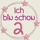 Stickdatei Zahl  " Ich bin schon .. "  Geburtstag 16cm Set 572