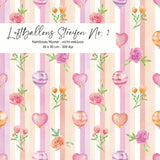 Luftballons Streifen No. 3 – Nahtloses digitales Stoffmuster mit Aquarell-Ballons & Blüten (JPG, 30 x 30 cm, 300 DPI)
