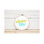 Stickdatei Summer Vibes 1 10x10 13x18 Applikation Sommer Schrift sticken Sommerzeit Spruch - Sewando