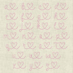 Stickdatei Schrift mit Herzen In Love 3 ca. 60mm Set 641 Doodle Applikation - Sewando